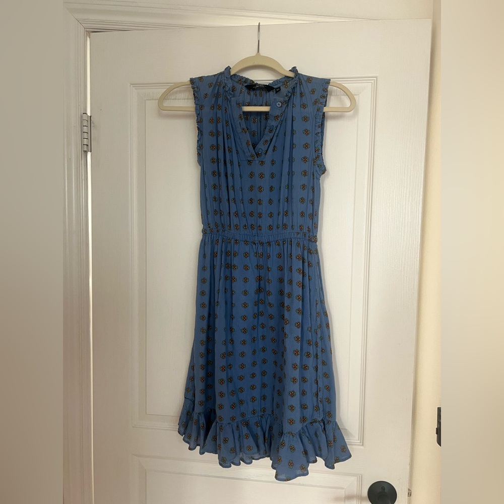 & Other Stories Blue Sleeveless Dress with Floral Pattern